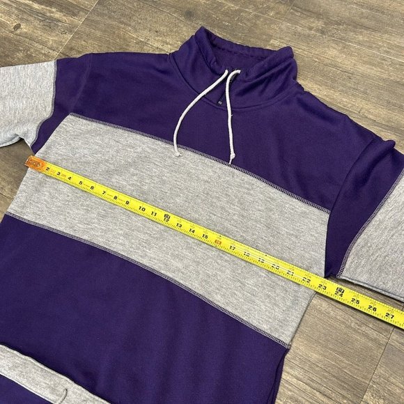 Vintage 90s BACKROAD BLUES Sweatshirt Mock Neck Men Size Large Striped‎ - Picture 4 of 10